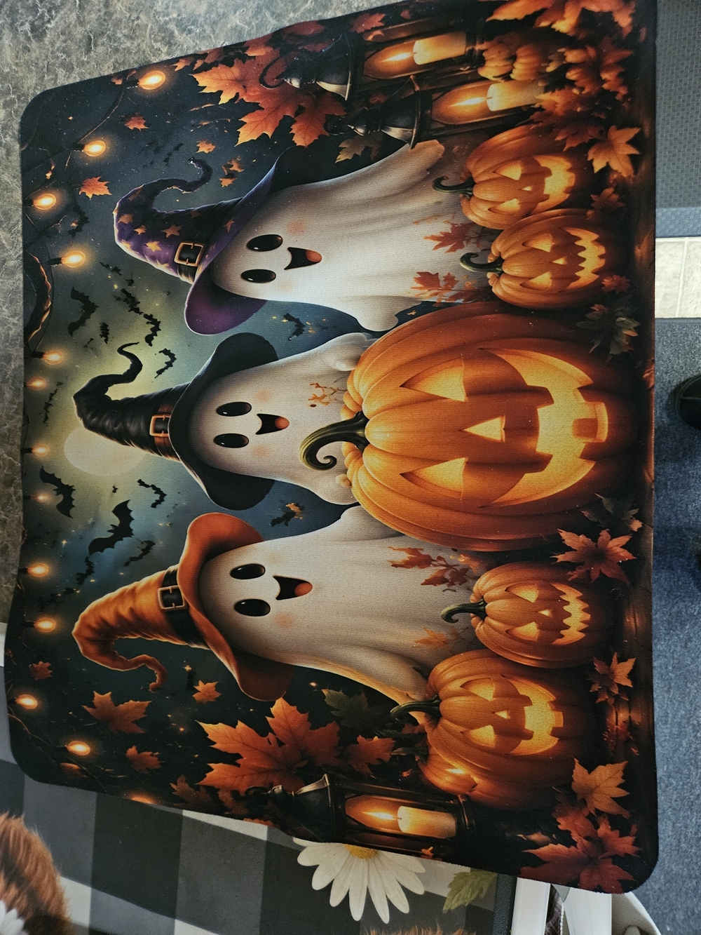 Stove Cover Or Mat. Halloween Ghost Kids Costume Accessory Mat - Orange & Black